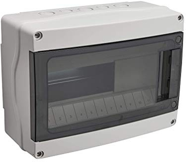 Coffret modulaire - Armoire de contrôle - Boitier de jonction - Boite de distribution electrique - Coffret Étanche IP65 Avec Porte / 1 Rangée / 12 Modules Et Bornier - Debflex - 706722