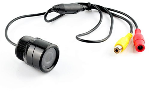 Cocar Caméra de Recul Voiture IR Vision Nocturne, HD Camera pour Voiture Grand Angle de Vision ​Image en Miroir avec Lignes De Grille - 28mm Installation Encastrée de Trou Perceuse