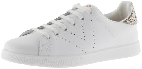 victoria Zapatillas Tenis 1125104 | Piel & Pieza Trasera Glitter & Logotipo Perforado para Niña