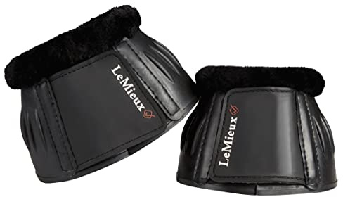 LeMieux Rubber Bell with Fleece Overreach Horse Boots - Protective Gear and Training Equipment - Equine Boots, Wraps & Accessories (Black - Medium)