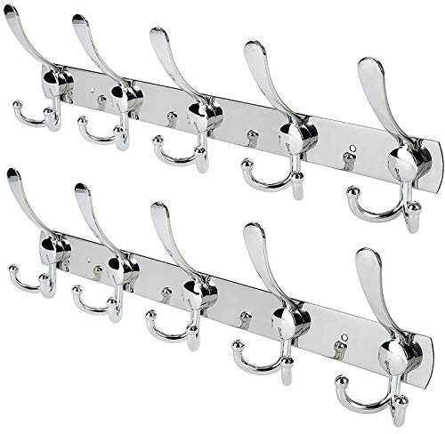 Hakenleiste Kleiderhaken 2 Stück 15 Edelstahl Rostfrei Wandgaderobe Handtuchhaken Wandhaken Bademantelhaken Mantelhaken Bad Haken Handtuchhalter von WYCTIN