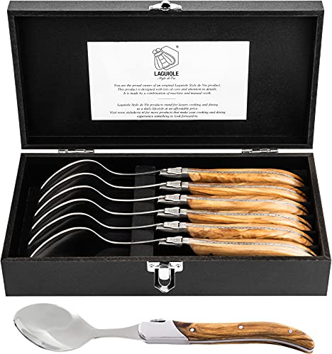 Laguiole Style de Vie Suppenlöffel Luxury Line, 6-teilig, Olivenholz