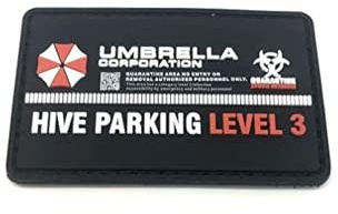Umbrella Corporation Hive Parking Morale Patch PVC Airsoft Paintball Klett Emblem Abzeichen