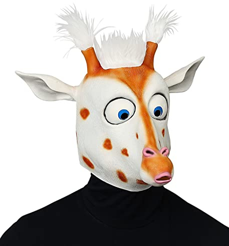 W WIDMANN MILANO Party Fashion - Masque intégral de girafe | Avec des yeux géants et une crinière en peluche pour le carnaval et les soirées à thème