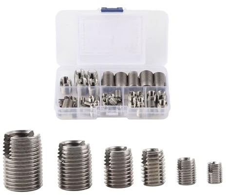 50 Insertos de Rosca Autorroscantes,M3-M12 Rosca de Acero Inoxidable, Tuercas de Inserción para Reparación Helicoidal