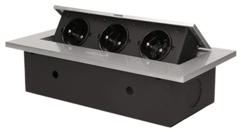 ORNO AE-1335/G - Regleta de 3 enchufes tipo E, color plateado