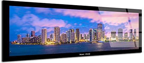 DECLINA, cadre photo plexi, impression sur verre acrylique, tableau paysage, décoration murale, tableau panoramique Miami, art mural, image urbaine, déco intérieure
