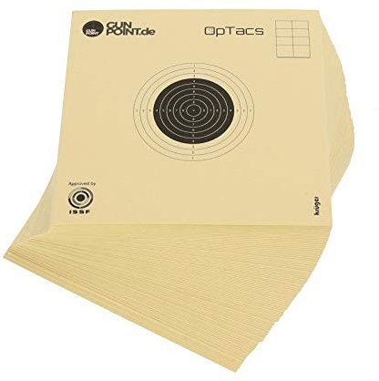 OpTacs - Luftgewehrscheibe 10 x 10 cm - Zielscheibe Luftgewehr Luftpistole Schießscheibe für Training und Wettkampf - 250er Pack