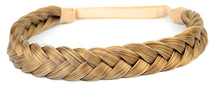 BOBIYA 2 strängar syntetiskt flätat hårband klassiskt chunky flätat flätat elastiskt elastiskt hårspänne för flickor kvinnor skönhetstillbehör, 54 g (godisblond)
