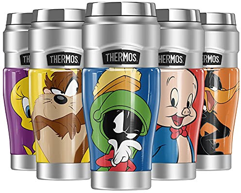 Looney Tunes Marvin The Martian, THERMOS STAINLESS KING Stainless Steel Travel Tumbler, Vacuum insulated & Double Wall, 16oz