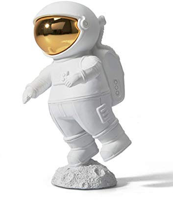 HAUCOZE Astronaut Figur Statue Modern Arts Skulptur Wohnzimmer Geschenk Dekor Polyresin 19cm