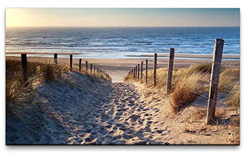 Paul Sinus Art Bilder XXL Niederlande Strand 120x70cm Wandbild auf Leinwand