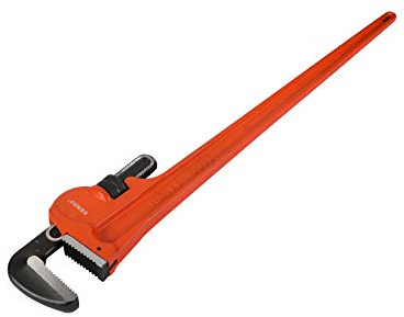 Kendo Rohrzange gross - Einhandrohrzange 48 - Länge: 1200mm - Max. Maulweite: 130 mm - mit selbstreinigendem Schraubgewinde - Einhand Rohrzange gross für den Profi und Heimwerker - Gewicht 9900g