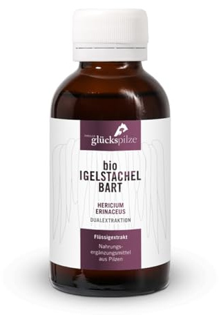 Bio Hericium Flüssigextrakt hochkonzentriert - Dual-Extrakt auf Glycerin Basis - hochdosiert, alkoholfrei - 100ml - Löwenmähne, Lions Mane, Igelstachelbart Vitalpilze Extrakt - AT-BIO-701