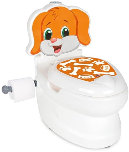 JAMARA Meine kleine Toilette Hund mit Spülsound und Toilettenpapierhalter - leicht zu reinigen, abgerundete Kanten, Saugknöpfe für Guten Halt