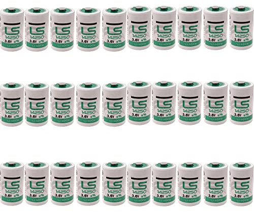 zoyfayl 30 Pack LS14250 1/2 AA 3.6v Battery Replaceable Battery for LS14250 Can Use for Dogwatch R9 Leash 1200mAh High Capacity (30 Pack)