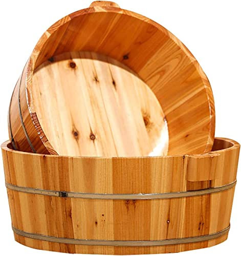 Bañera para pies de Madera Maciza, Cuenco de pedicura para Masaje de SPA de pies, Cubo de baño de pies de Madera, Barril de baño de pies doméstico, remojo de pies con Estilo