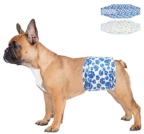 Dono pañales para Perros machos, 20 Unidades, indicador de Humedad, envolturas para la Barriga del Perro, con tecnología de Gel de Secado rápido, pañales para Cachorros con incontinencia, S