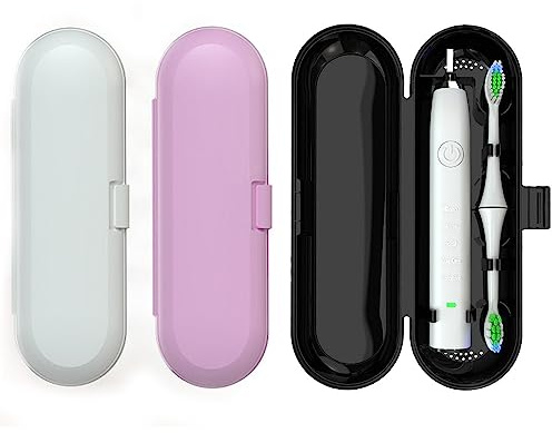 3 Stück Zahnbürsten Etui Reiseetui Elektrische Zahnbürste - Tragbare Elektrische Zahnbürstenbox Behälter Reisetasche Für Zahnbürsten Schutzhülle Für Reisen Outdoor Camping Schule, Schwarz, Weiß, Rosa