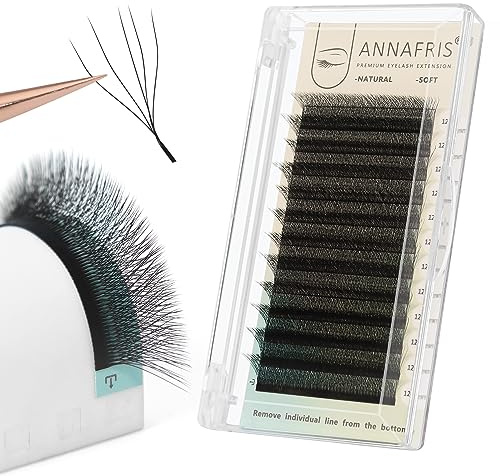 ANNAFRIS 5D Wimpern Extension Premade Fan W L Curl 8-15mm Mix Vorgefächerter Fertige Fächer Wimpernverlängerung 5D Russian Volumen Eyelash Extension Cluster Künstliche Lash(0.07 L Mix8-15mm)
