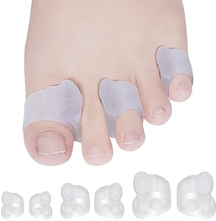 18Pcs Gel Toe Separator, Pinky Toe Separators, Big Toe Spacers, Hammer Toe Spacers, Bunion Corrector and Bunion Relief, Silicone Small Toe Spreader for Overlapping Toes, Three Size (18)