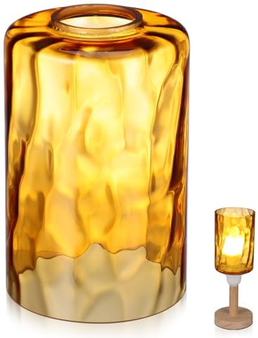 Luxshiny Lampenschirm Aus Glas Ersatz-Lampenschirm Aus Glas Ersatz- Aus Kristall Lanpshad Moderne -e Trommel-Lichtschirm Dekorglocke e