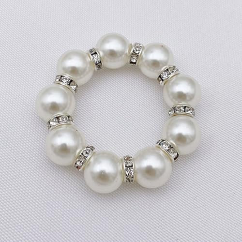 Zoegneer Serviettenring mit Schnalle, Perlen, Diamant, Serviettenring, Mundtuch, Ring für Tisch, Urlaub, Hochzeit, 30 Stück