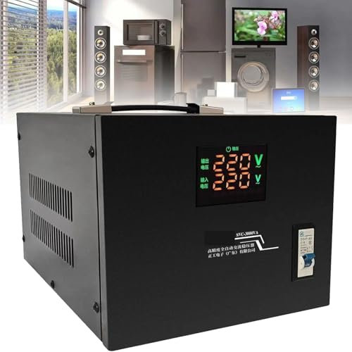 Stabilizzatore tensione potenza completamente automatico 1000W a 10000W, regolatore tensione per aria condizionata in rame puro, doppio schermo tensione con display digitale,5000W-220V