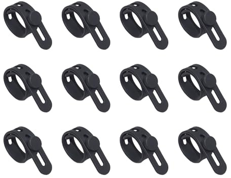Kabelbinder wiederverschließbar 12 Stück, Silikon Kabelbinder Design und Schlossschnalle, Schwarz kabel organizer waschbar und einstellbar, ideal für Zuhause, Büro und Reisen