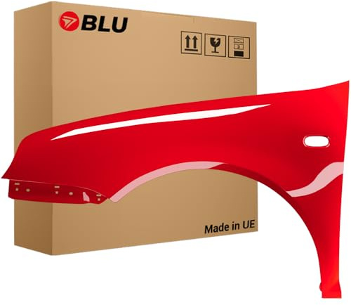 BLU Premium Kotflügel Passend für VW Volkswagen Golf IV 4 LP3G Links Rot | 1997-2006 | Vorderseite Vorne | Verzinkt & Lackiert | Einbaufertig