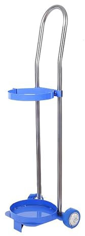 Rollender Sauerstoffflaschenhalter mit Zwei Rädern – Robuster Sauerstoffflaschenwagen für Propan- und Stickstoffkanister – 110 cm langes Transportregal für den Einsatz zu Hause, in der Fabri