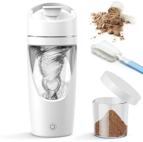Shaker électrique de protéines de 700 ml avec stockage de suppléments, shaker pour boissons protéinées rechargeable par USB C, fabriqué en Tritan, puissant pour des boissons protéinées lisses, sans
