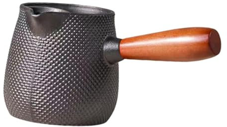SZLIFE Teiera in ghisa da 600 ml, Portatile, con Manico antiscottatura, bollitore per preparare tè e Latte all'aperto, per Picnic, Style B