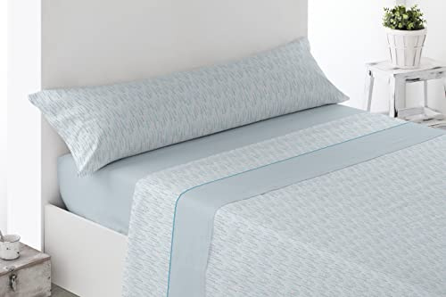 Miracle Home. Juego de Sábanas Térmicas de Pirineo Reyes (3 Piezas), Bajera Ajustable, encimera y Funda de Almohada. Máxima Calidez, suavidad Premium y Ajuste Azul. 150 x 200. Cama 150