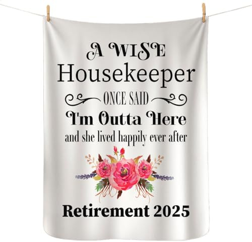 Housekeeper Retirement Blanket 2025 for Women - Gifts for Retired Room Attendant Boss Maid Farewell Party Decoration for Lady Female Her - Sherpa Fleece 50x60 - Bed Sofa Couch