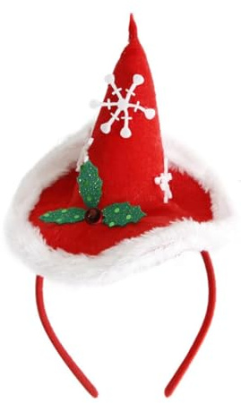 AIEDECOPT Cerchietti per Capelli di Natale, Fascia di Rosso Natalizia, Cerchietto di Natale,Copricapo Natalizio, per Donna Ragazza Natales, Carnevale, Capodanno Festa, Mascherata (C)