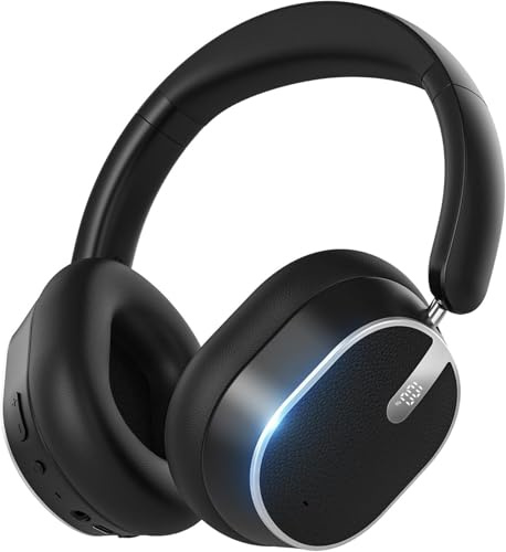 MMWOWARTS Hybrid Active Noise Cancelling Bluetooth Headphones,Bluetooth 6.0 Over Ear Wireless Headphones with 60H Playtime, Hi-Res Audio, Deep Bass, Memory Foam Ear Cups for Home Office Travel