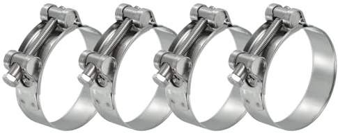 PATIKIL 64-67mm T-Bolt Hose Clamp, 4 Pack Intercooler Pipe Tube Clamps 304 Stainless Steel Radiator Hose Clamp for 2.52-2.64 Pipe