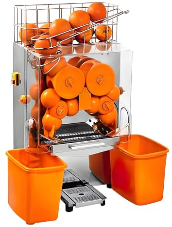 Gasfrit Exprimidor de Naranjas Automático Profesional 20 Naranjas/Min – Exprimidor Eléctrico Industrial en Acero Inoxidable, 200 W, Uso Hostelería