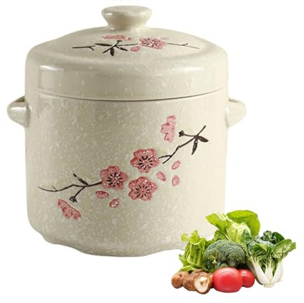 Sopera de cerámica con doble tapa, olla de guiso de cerámica pintada a mano japonesa, taza de guiso for el hogar, cuencos de postre for cocina(Pink,1100ml)