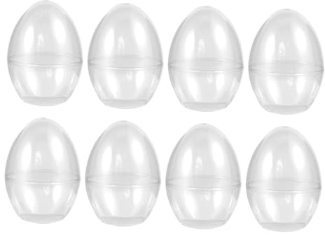 Cabilock 8pcs Fillable Candy Boxes Plastic Easter Egg Ornaments Egg Shape Flat-bottomed Elegant Packaging Versatile Storage Box for Home Decor and Other Celebrations