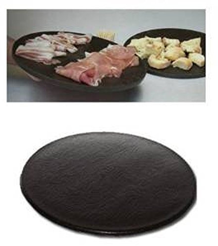 MC Ristorazione - Planche à découper HO.RE.CA. rond avec fibre de bois, effet bois, marron Fabriqué en Italie, diamètre 40 cm, idéal pour la maison, restaurants, bar et hôtels