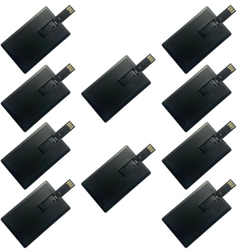Fenglangrong 10 Unidades Flash USB, Forma De Tarjeta Bancaria De Crédito De Negro 32GB Unidad Flash Memory Stick U Disk Memorias USB para Copia De Seguridad De Datos, Transferencia De Archivos
