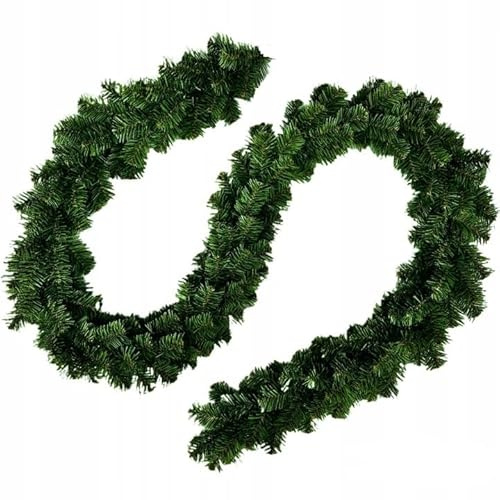 Weihnachtsgirlande Dicke Tannengirlande Weihnachtsdeko Grüne Tannenzweige 300cm (160 Spitzen) - Tannen Girlande als Weihanachtskranz - Weihnachten, weihnachtsdeko aussen, innen, amerikanisch