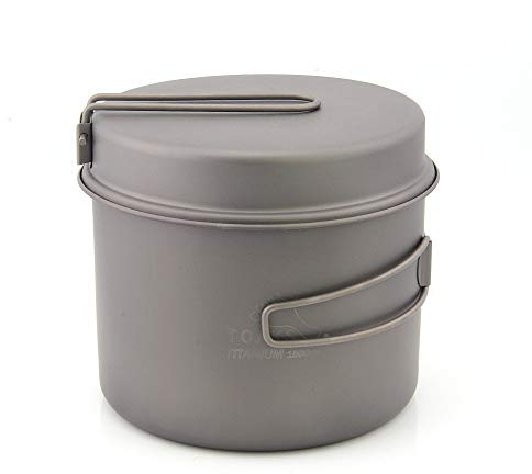 TOAKS Cookware Set Ultralight Titanium Pot Frying Pan Outdoor Camping Titanium Bowl Titanium Cup Picnic 1100ml, 1300ml, 1350ml, 1600ml