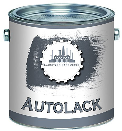 Lausitzer Farbwerke traditioneller 2-Komponenten Autolack mit passendem Härter - glänzend - MADE IN GERMANY - extrem Wiederstandfähig - hochdeckend (Schwarz RAL 9005, 1 L)