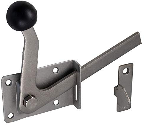 ALPENSTAHL Gartentorfalle Edelstahl Gartentor-Verschluss mit Klinkhaken | Torbeschlag zum Schrauben | Torverriegelung beidseitig verwendbar | 1 Stück - Tor-Tiegel silber für Holz-Türen & Eisentore