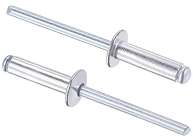 sourcing map 60 Stk Blindnieten Aluminium Popnieten Zugnieten 5mm Silber | Kerndekorationsnieten, 16mm Grifflänge, Aluminium