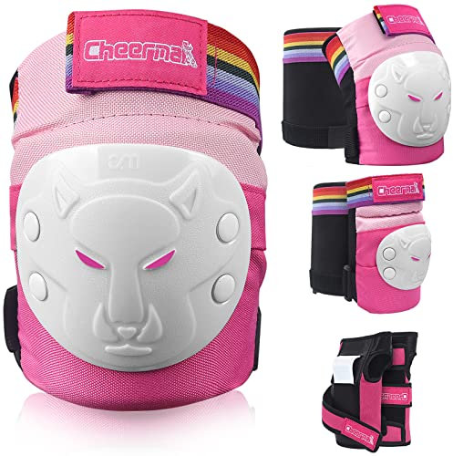 Inliner Schoner Set für Kinder ab 3 bis 18 Jahre - 6 in 1 Profi Schutzausrüstung Set mit 2 Knieschoner,2 Ellenbogenschoner und 2 Handgelenkschoner, Ideal für Skateboarden,Roller,Ski oder Radfahren.