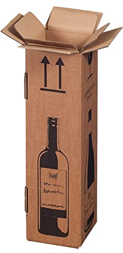 40x Flaschenversandkarton für eine Weinflasche mit DHL-Zertifikat (PTZ) - 1er Weinkarton 40 Stück